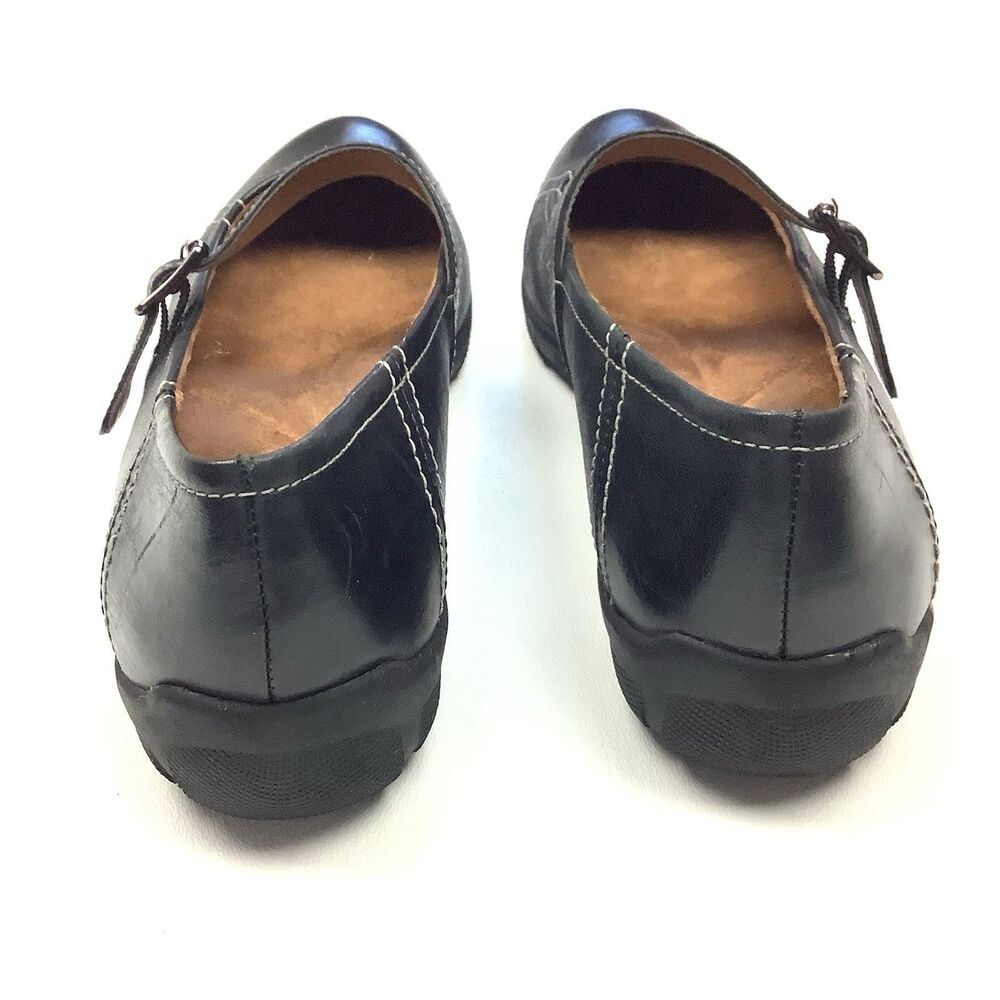 Naturalizer Mary Jane Flats Women 8.5 Black Leather Comfort Shoes Dark Academia - Picture 6 of 12
